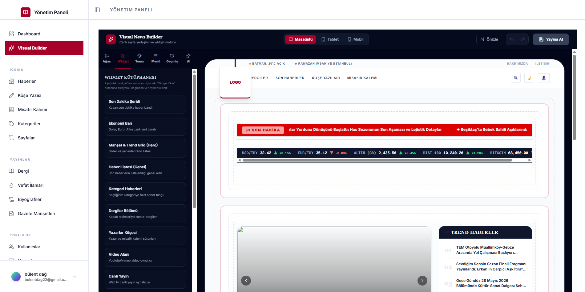 Visual News Builder ekran görüntüsü